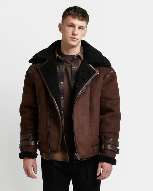 borg aviator jacket mens