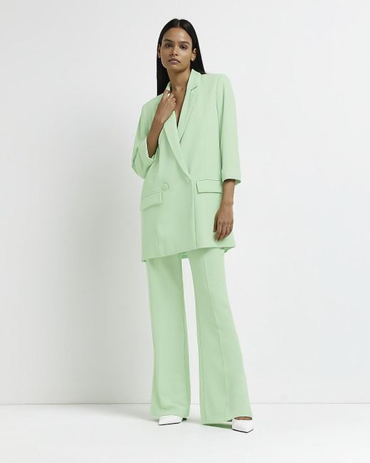 River Island Green Green Oversized Blazer Lyst