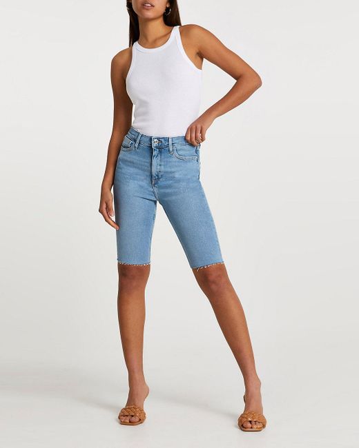 black denim cycle shorts