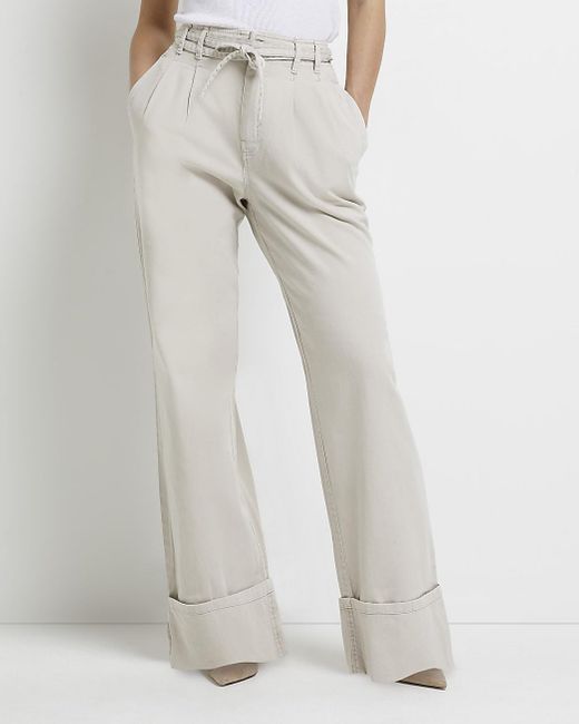 River Island Petite Pleated Wide Leg 