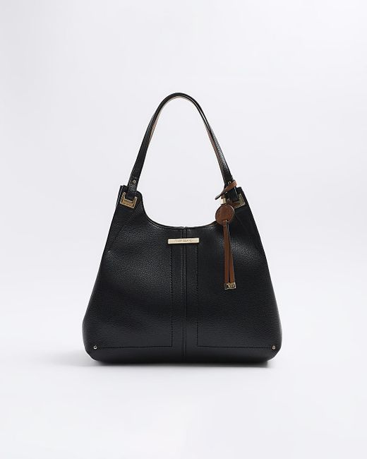 River Island Black Slouch Tote Bag