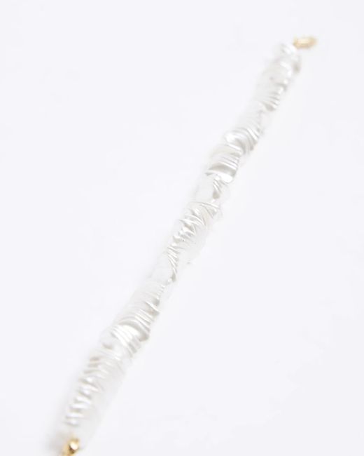 River Island White Chipping Anklet
