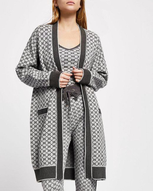 brown ri monogram cardigan