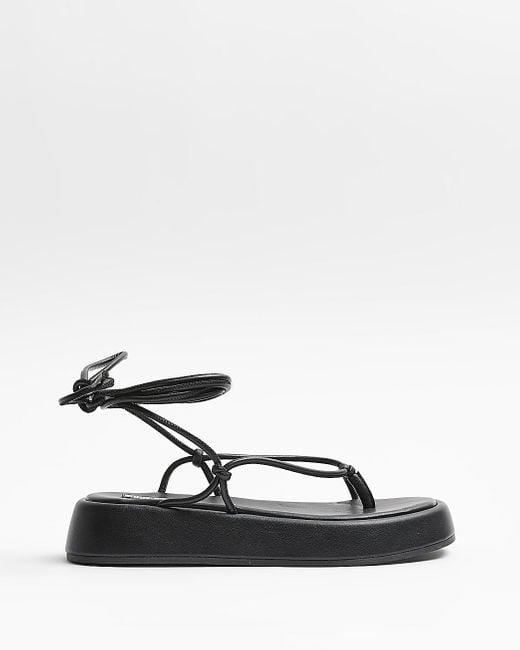 River island black flatforms discount