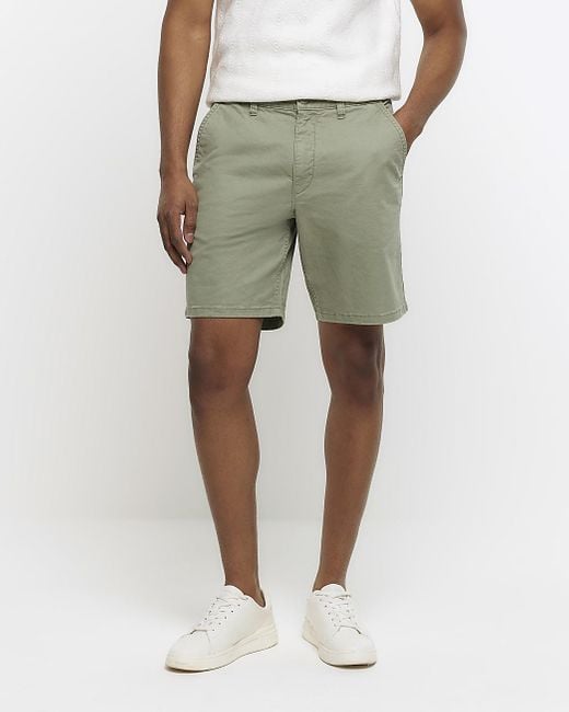 River Island Natural Casual Chino Shorts for men