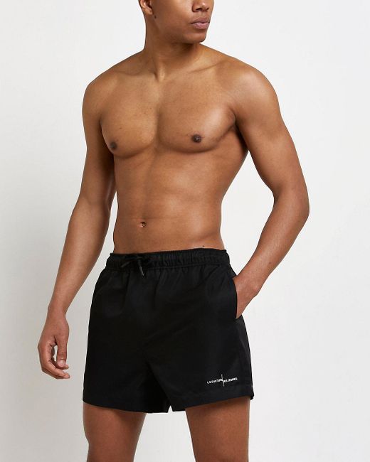 Black Skinny Fit Swim Shorts for Men 