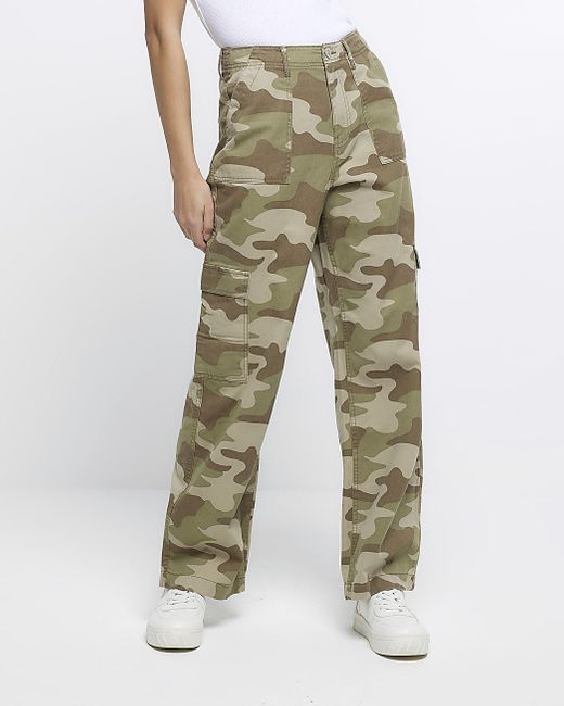 River island hotsell camo pants