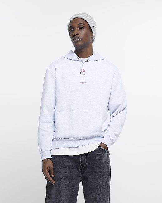 River Island Japanese Back Print Hoodie in White for Men | Lyst