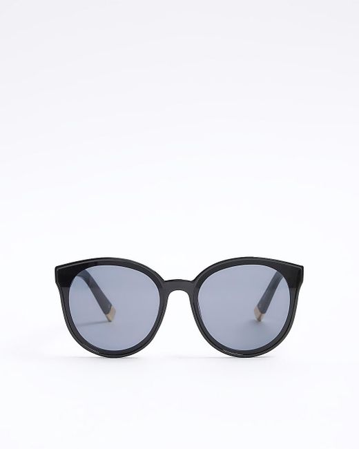 River Island Gray Round Cat Eye Sunglasses