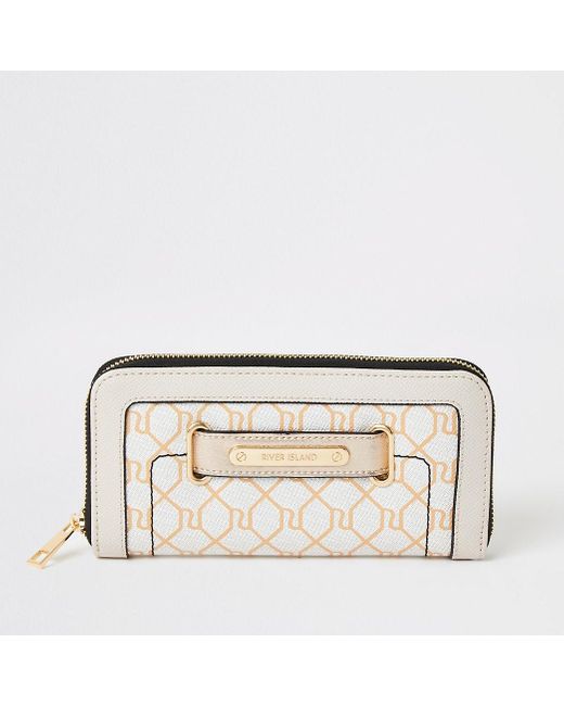 river island beige purse