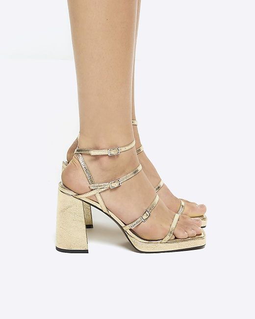 River Island Buckle Platform Sandals in White Lyst