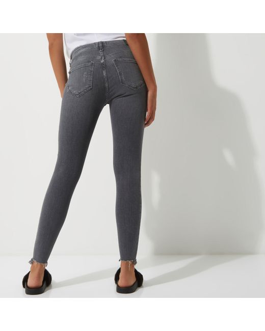 River Island Denim Grey Ripped Amelie 