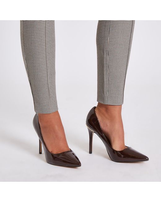 brown patent court shoes