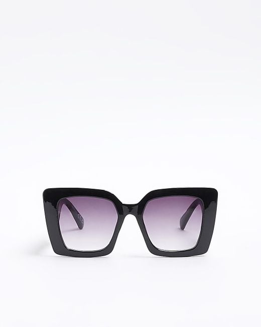 River Island Black Ri Cat Eye Oversized Sunglasses