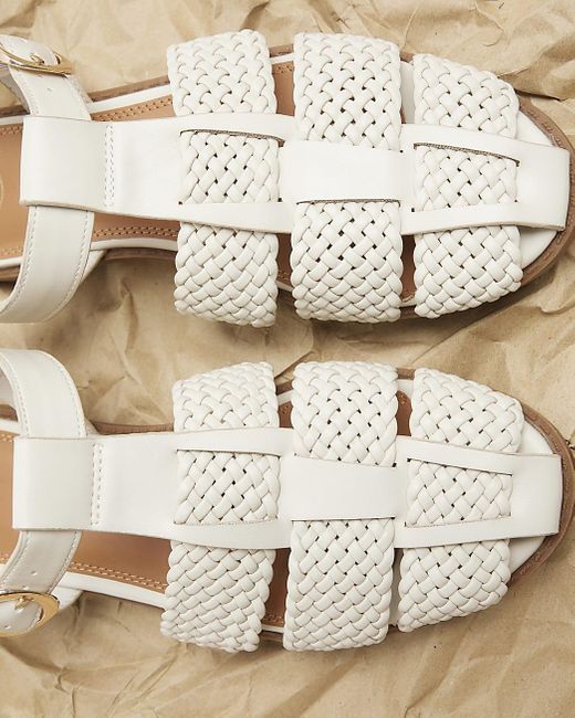 River Island Natural Woven Gladiator Flat Sandals