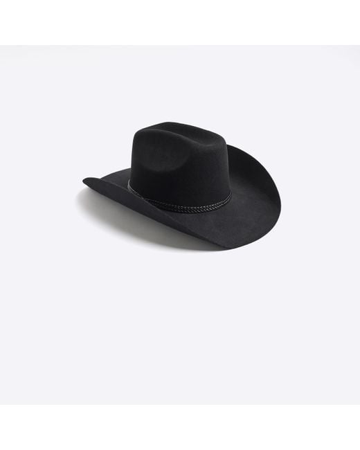 River Island Black Cowboy Hat