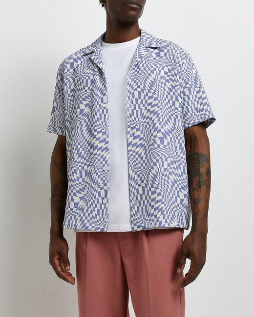 River Island Purple Regular Fit Check 