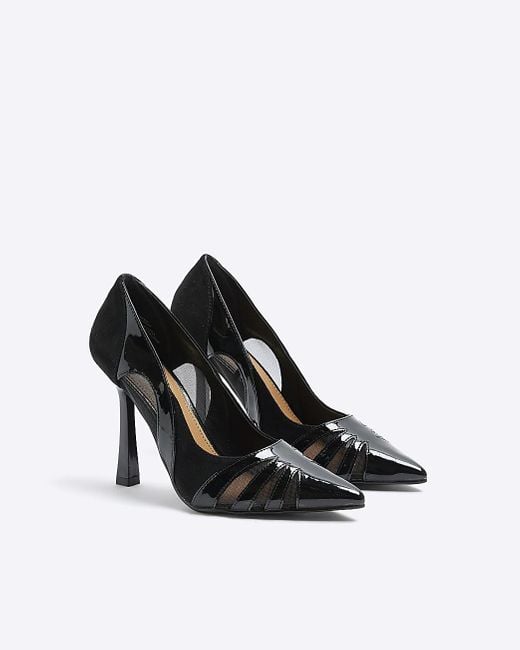 Wide fit top pointed court shoes