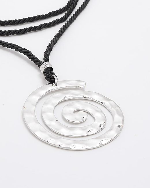 River Island White Spiral Cord Choker Necklace