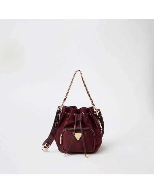 River Island Satin Mini Duffle Bag in Purple Lyst Canada