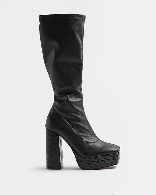 river island platform knee high boots