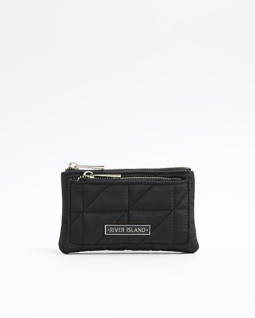 River Island Black Soft Quilted Pouch Purse