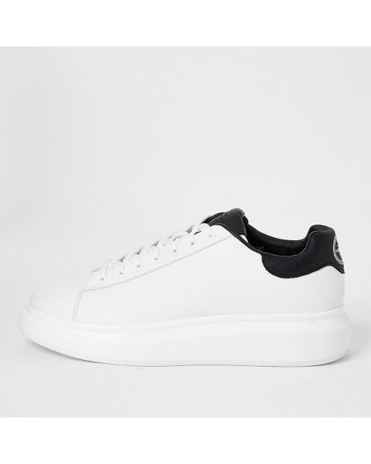 River Island White Chunky Sole Lace-up Trainers for men