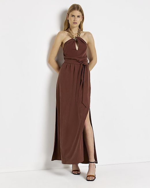 River Island Brown Chunky Chain Maxi Dress Lyst UK