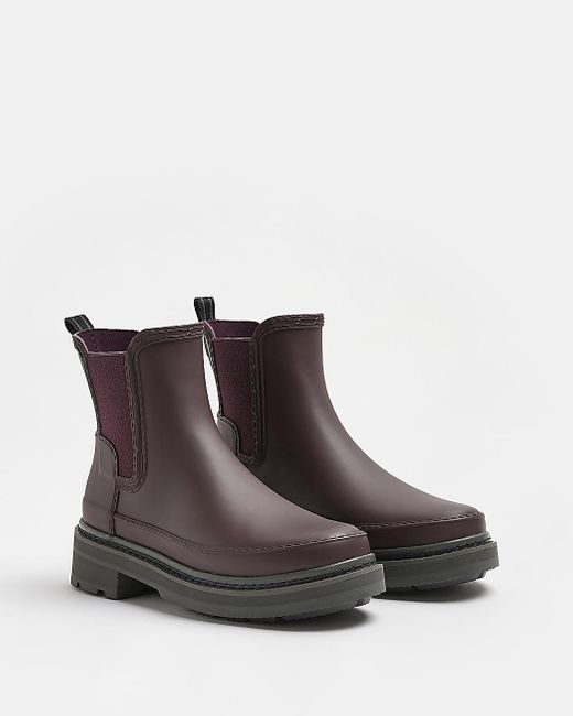 red hunter chelsea boots