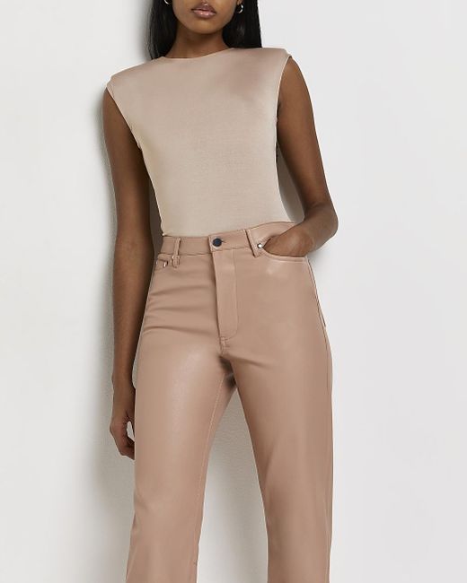 River Island Pink Faux Leather Straight 