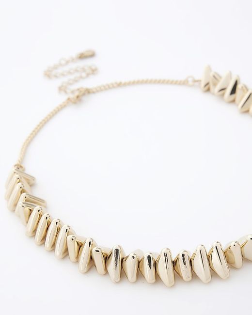 River Island White Chipping Choker Necklace
