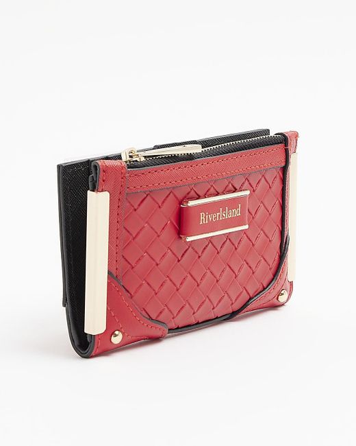River Island Red Embossed Weave Purse