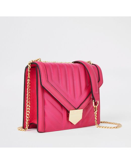 River Island Bright Pink Quilted Underarm Bag | Lyst Canada