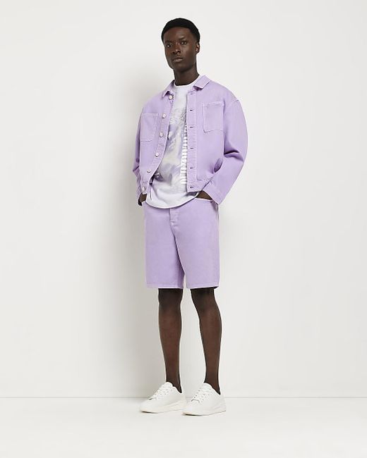 River Island Purple Bermuda Denim 