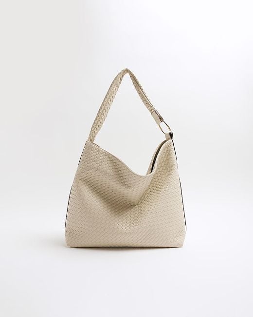 River Island Natural Cream Woven Slouch Tote Bag