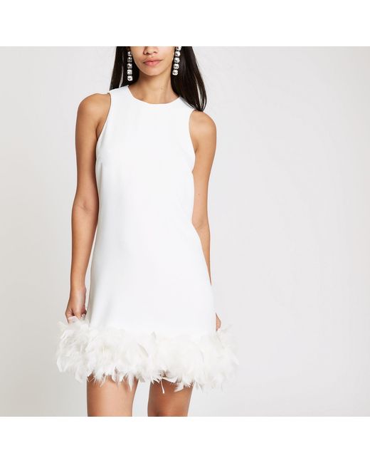 river island feather hem