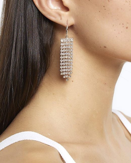 River island rose gold earrings clearance