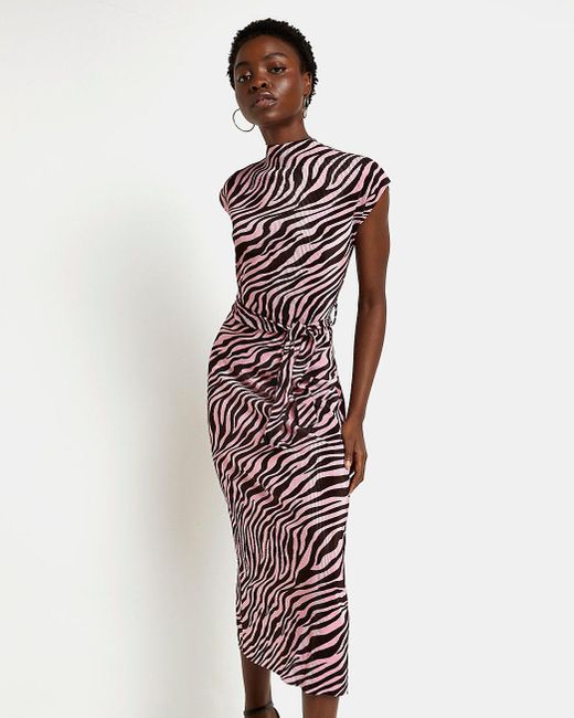 Plisse Bodycon Midi Dress | Lyst