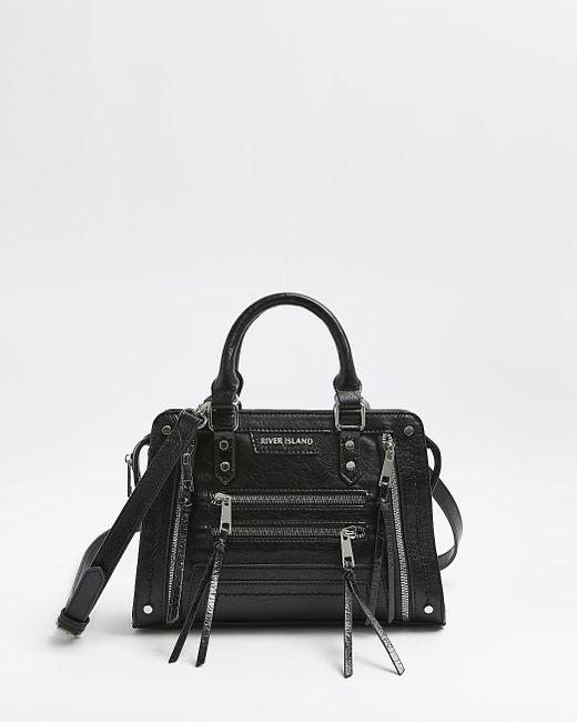 River Island Black Pu Mini Tote Bag Lyst UK