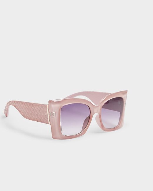 River Island Purple Square Cateye Sunglasses