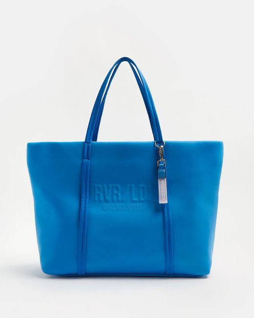 River Island Blue Neoprene Shopper Bag