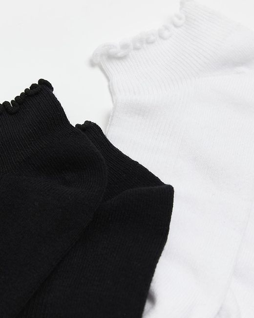River Island Black Frill Socks Multipack Lyst