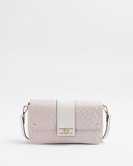 River Island Pink Ri Monogram Jacquard Shoulder Bag Lyst Canada