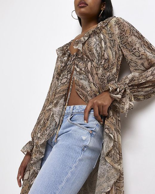 River Island Chiffon Animal Print 