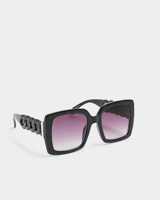 River Island Black Oversized Square Sunglasses