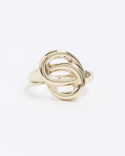 River Island White Gold Colour Knot Ring
