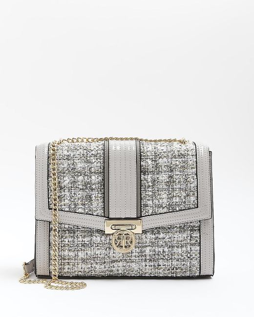 River Island Grey Boucle Shoulder Bag in Gray Lyst