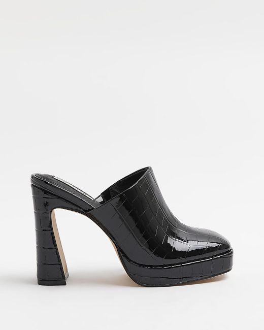 River Island Closed Toe Platform Shoes in Black Lyst UK