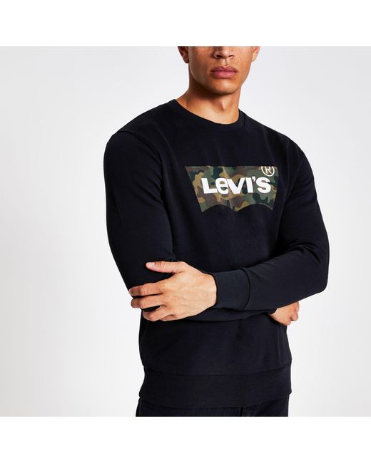 Black Camo Print Logo Sweatshirt 