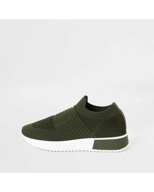 River island khaki trainers clearance